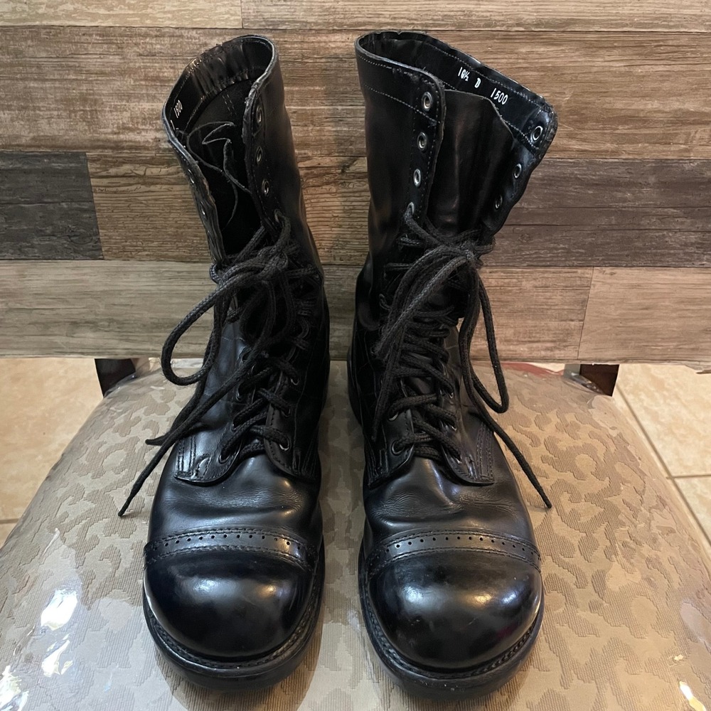 Corcoran 1500 Mens Black Leather 10"Jump Boots Military Paratrooper Size 10.5D